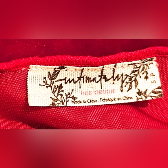 Like-New Intimately Free People Deep Red Velvet Cami - Picture 7 of 7
